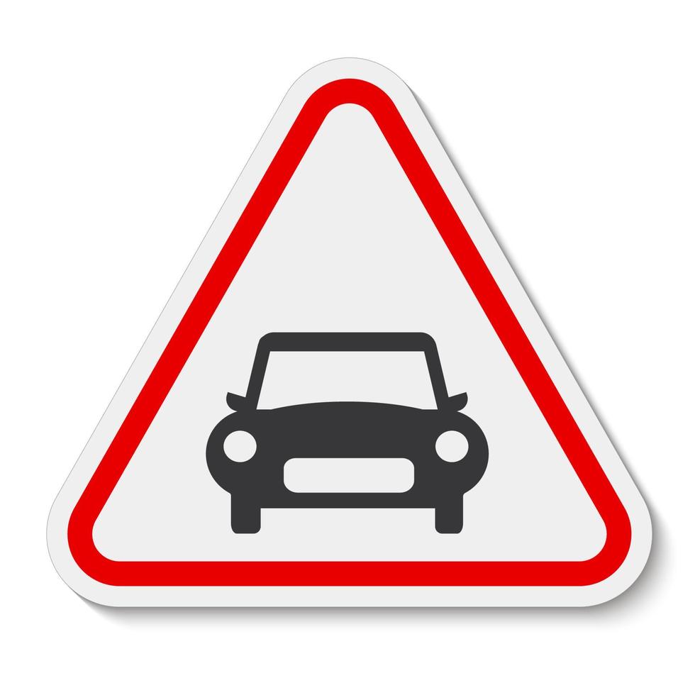 segnale di divieto auto su sfondo bianco vettore