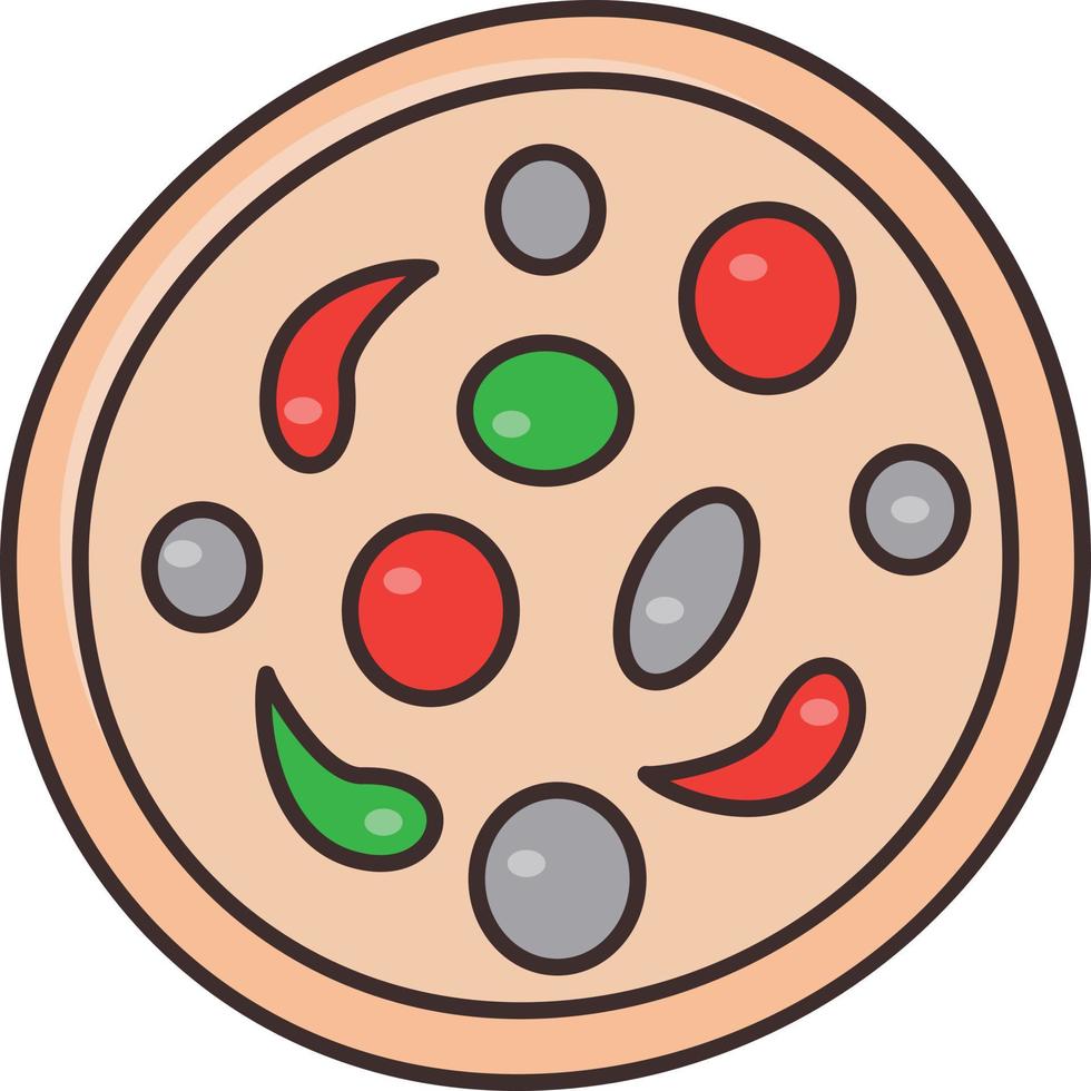 illustrazione vettoriale di pizza su uno sfondo trasparente. simboli di qualità premium. icona del colore piatto della linea vettoriale per il concetto e la progettazione grafica.