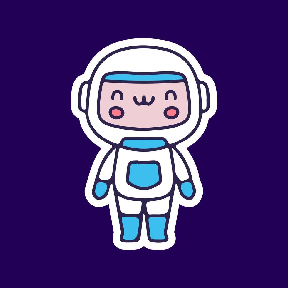 bambino carino con costume da astronauta. illustrazione per t-shirt, poster, logo, adesivi o articoli di abbigliamento. vettore