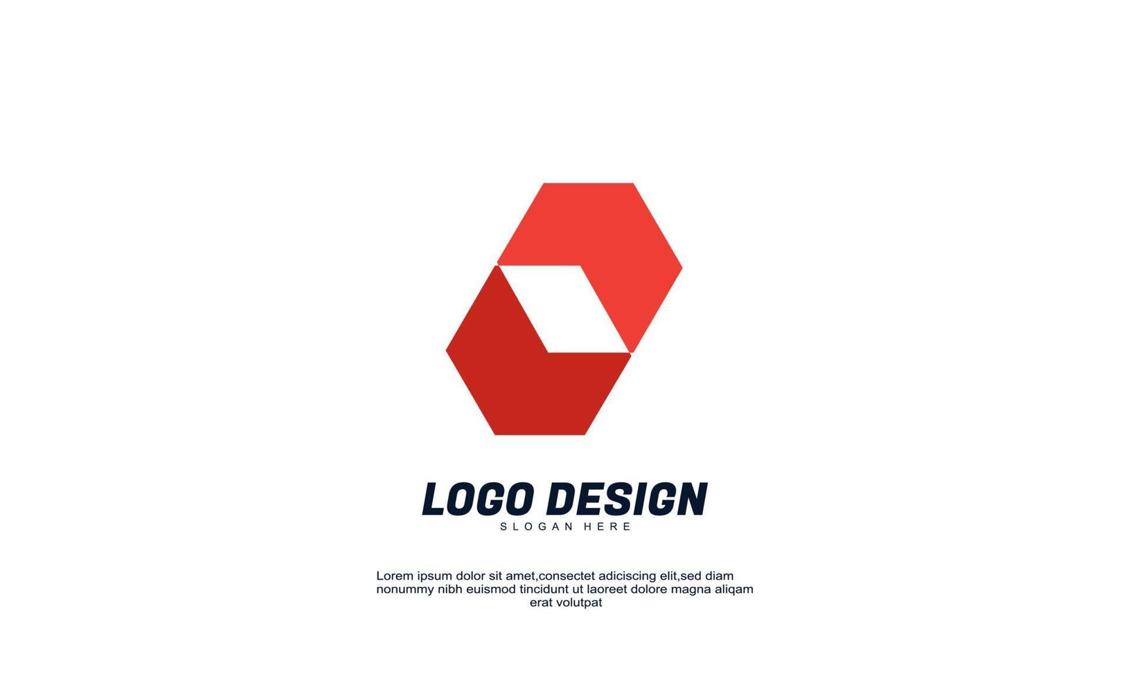 vettore d'archivio astratto creativo idea identità di marca logo moderno per azienda o affari colore rosso con modello design piatto