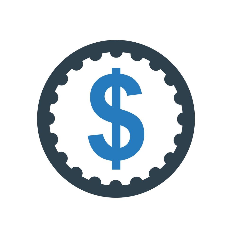 icona della moneta del dollaro vettore