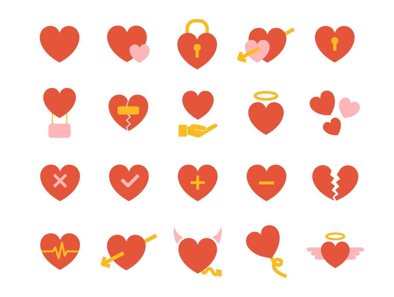 design della collezione di set di icone di amore vettore