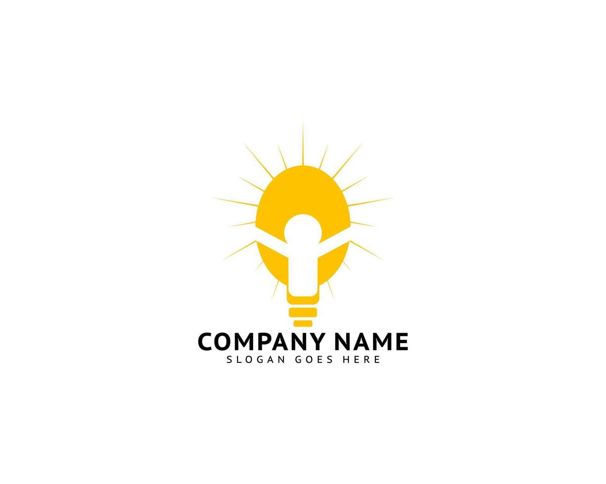 logo delle persone creative con vettore del concetto di lampadina, design del logo dell'idea creativa, design del simbolo dell'icona della lampadina
