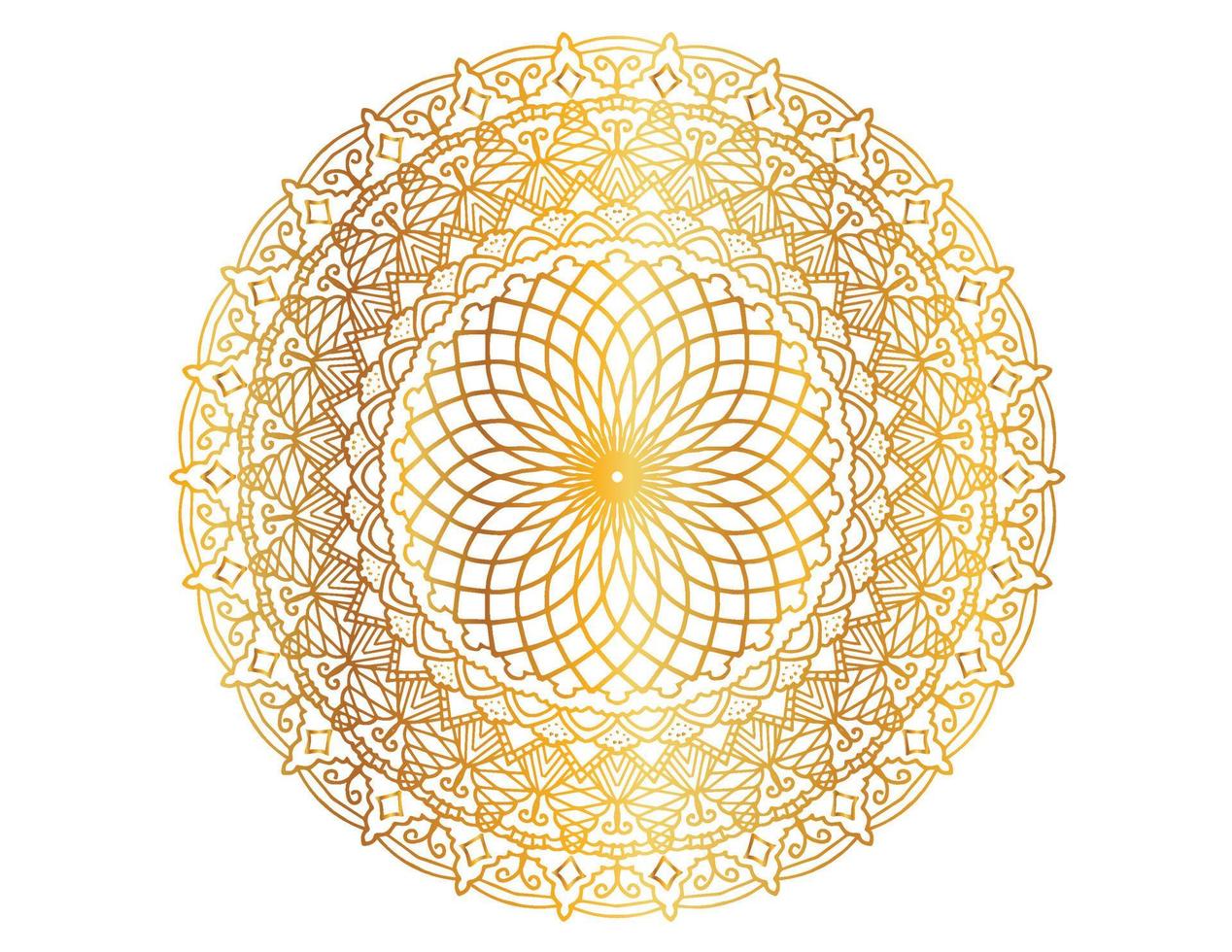 motivo mandala e design di sfondo con colore dorato, fiore, trama, cerchio vettore