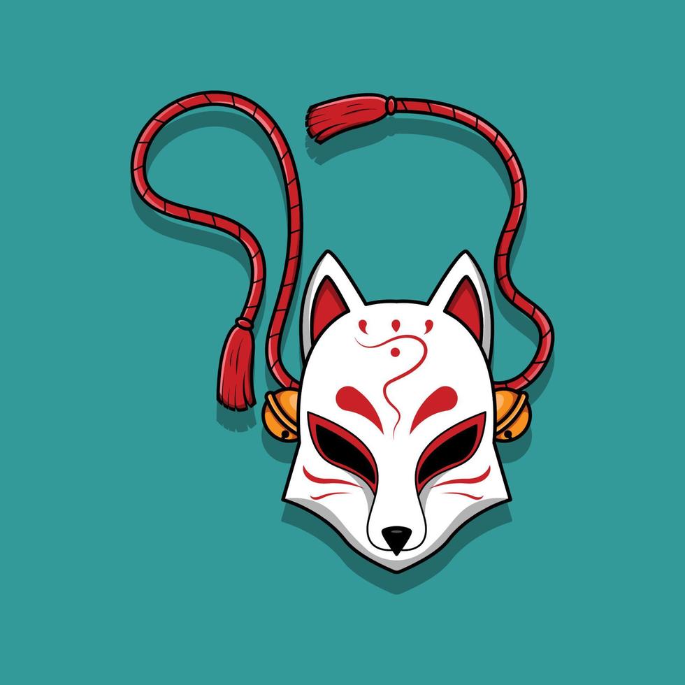 maschera giapponese kitsune, illustrazione vettoriale eps.10