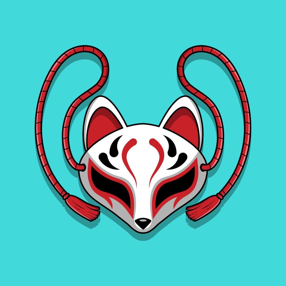 maschera giapponese kitsune, illustrazione vettoriale eps.10