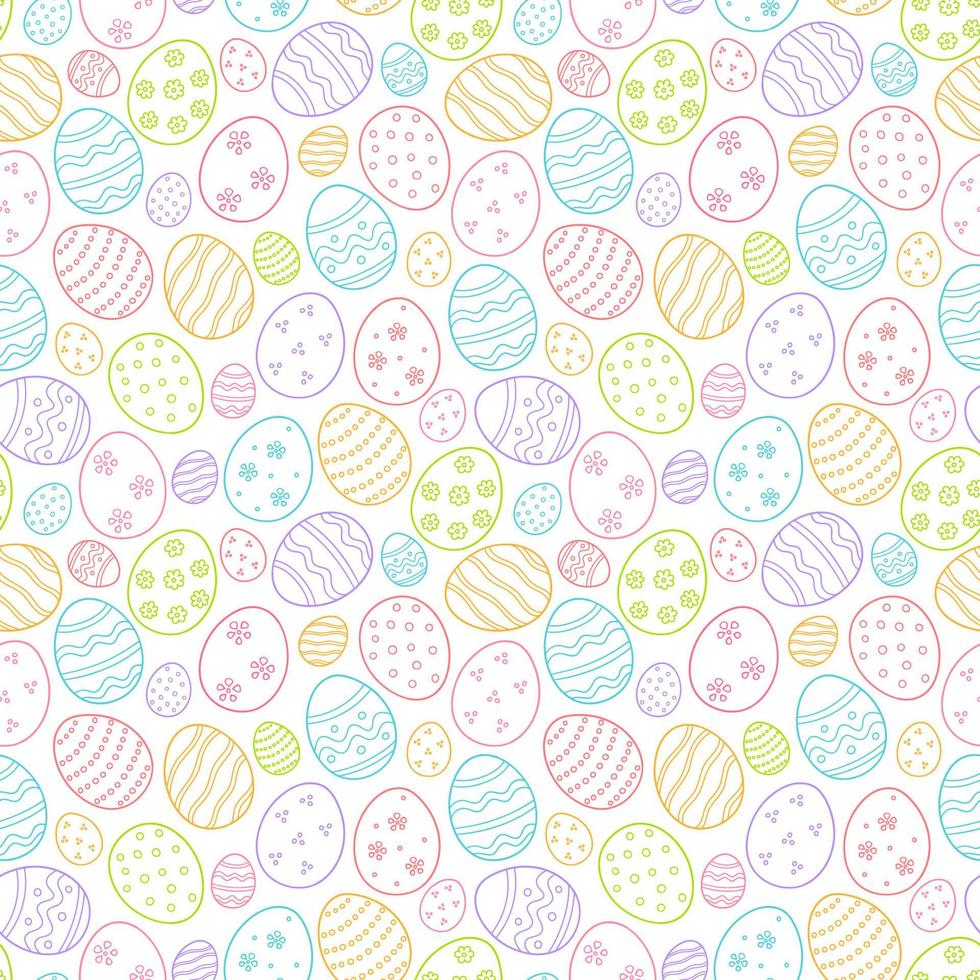 uova decorate come simbolo della grande pasqua. modello senza cuciture in stile doodle. illustrazione vettoriale a colori