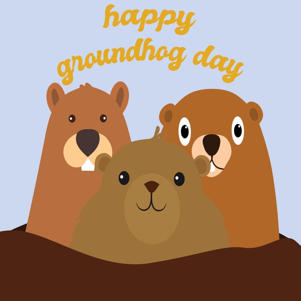 illustrazione vettoriale felice giorno della marmotta