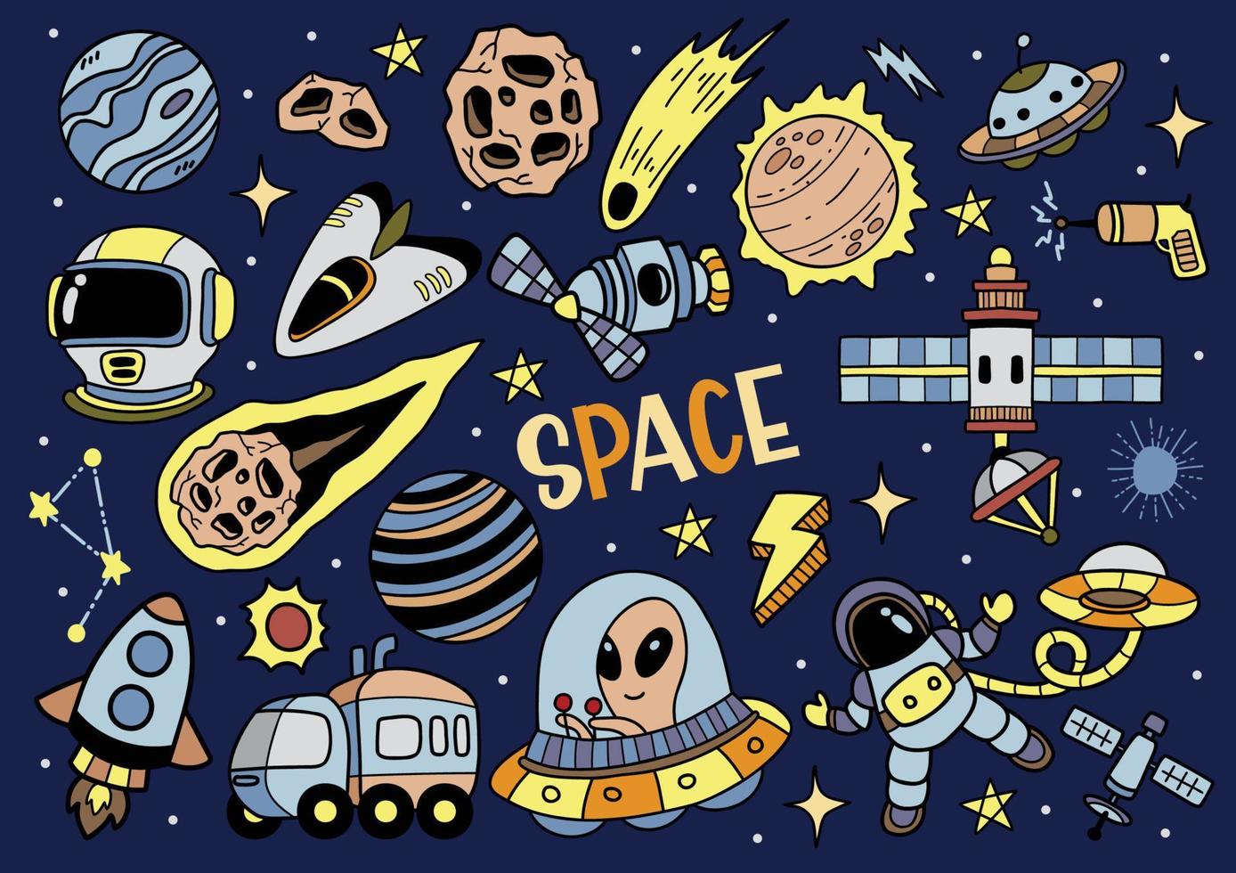 spazio e cosmo illustrazione vettoriale per banner