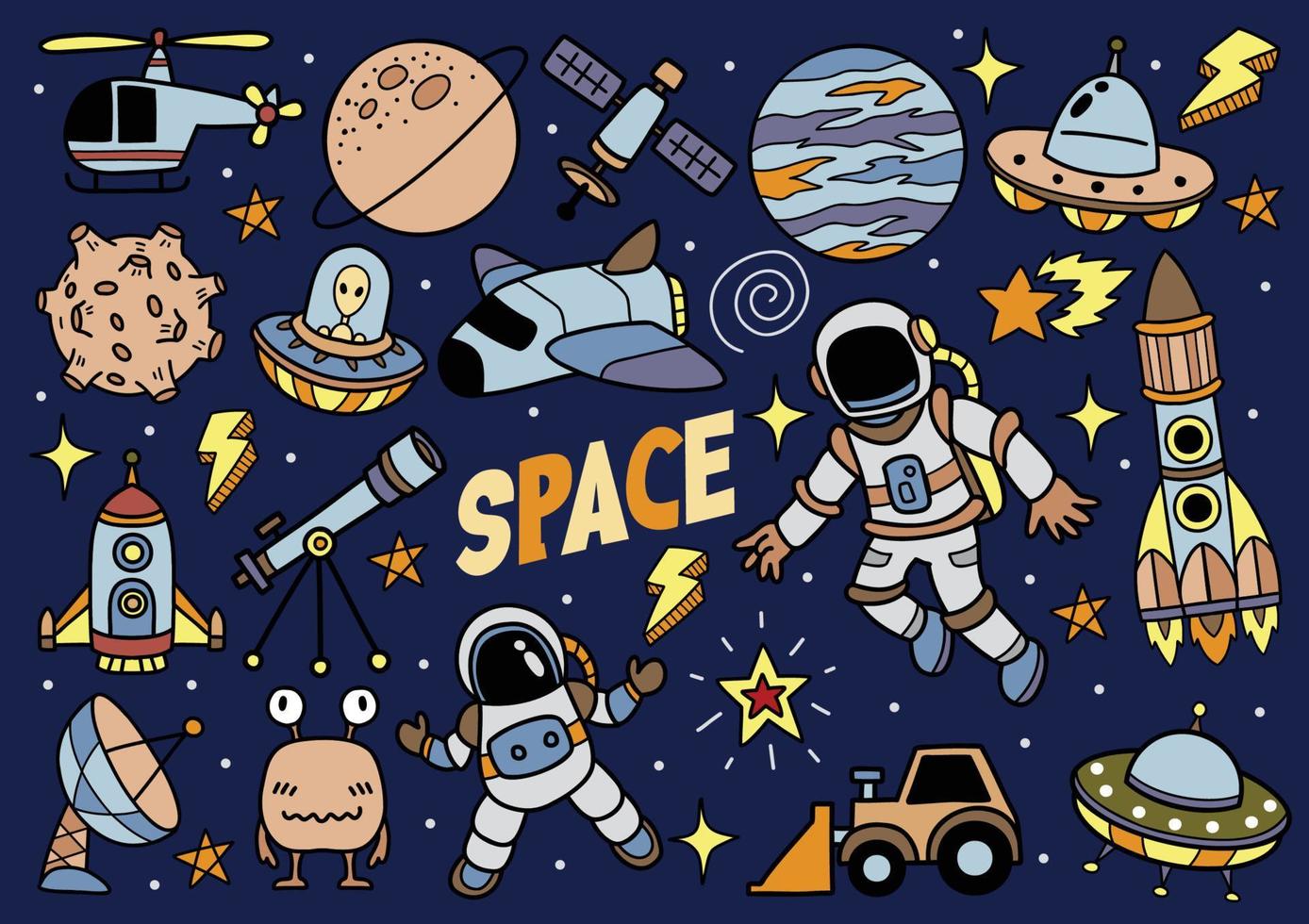 spazio e cosmo illustrazione vettoriale per banner