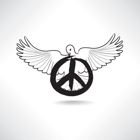 Simbolo della pace Colomba, segno di pacifismo. Emblema della giornata internazionale della pace. vettore