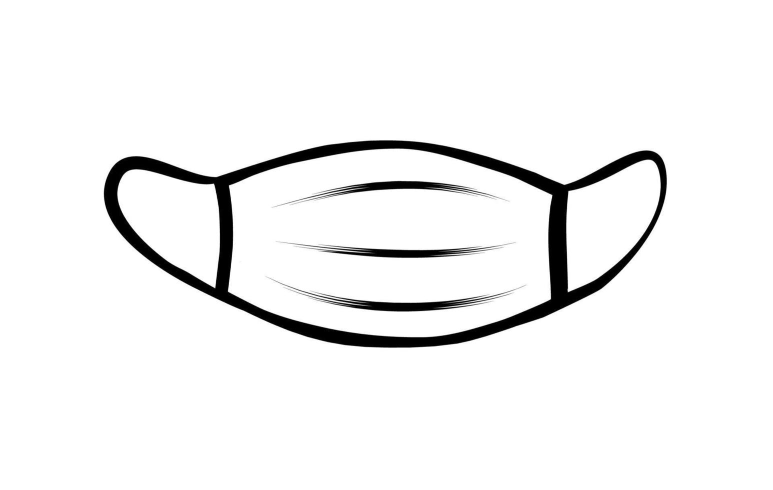 maschera medica covid 19 icona disegnata isolata su sfondo bianco vettore