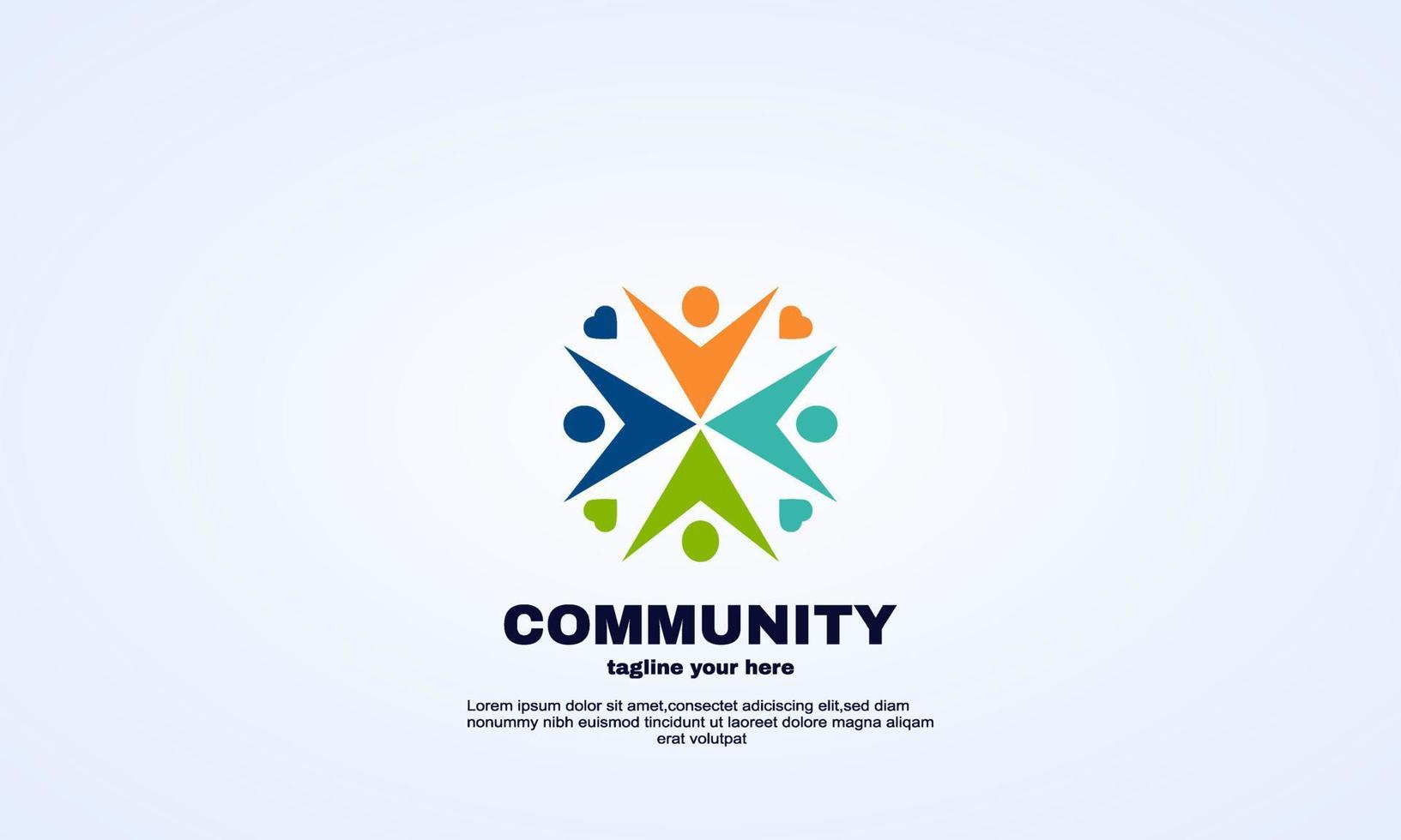 vettore del modello di progettazione del logo della comunità d'amore