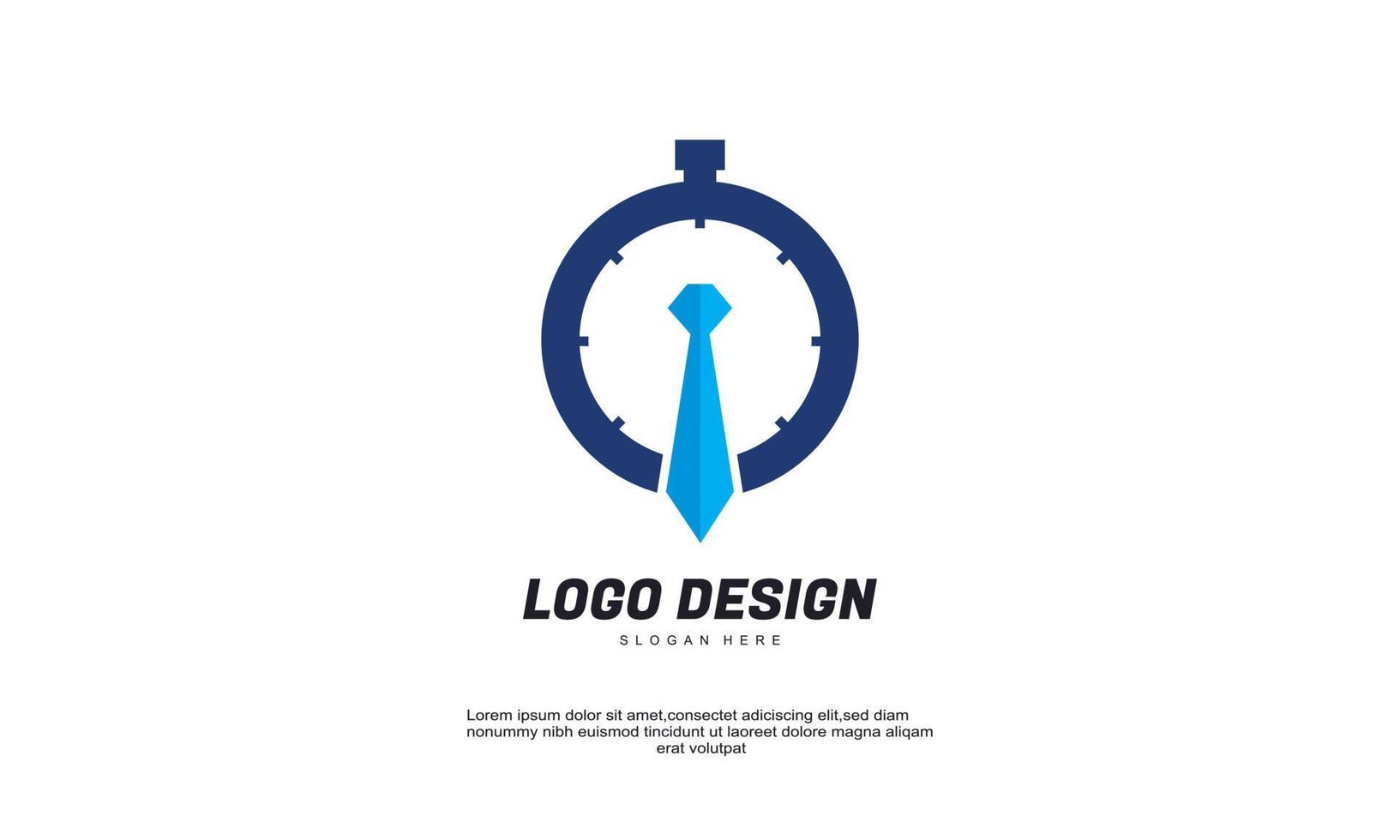 astratto tempo lavoro logo design concept vector logo design modello simbolo icona