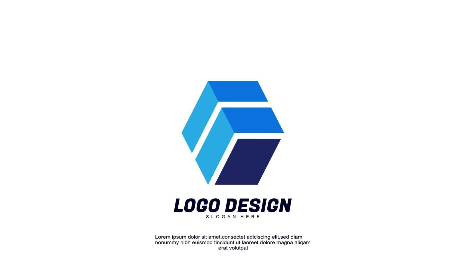 fantastica idea creativa per la costruzione di società di logo e il vettore di design piatto colorato di affari