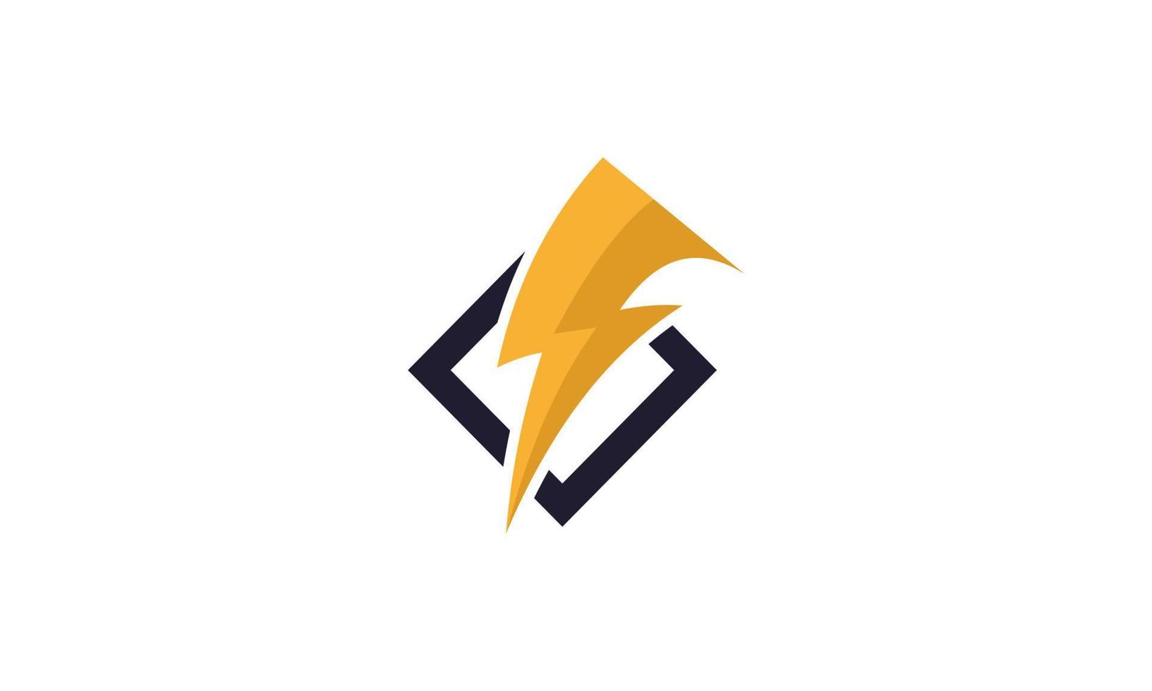 astratto flash rettangolo logo design fulmine simbolo energia potere vettore
