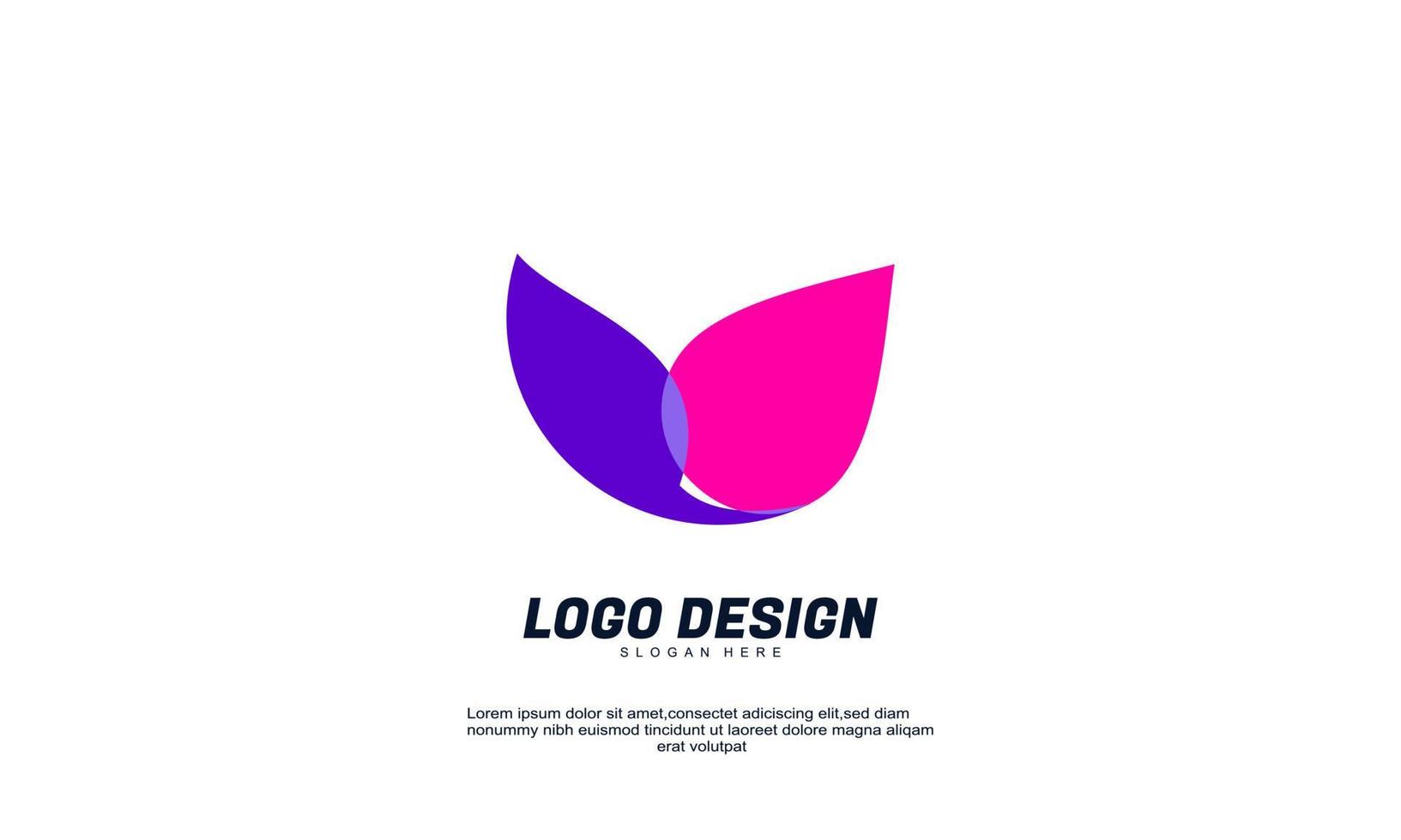 stock astratto creativo azienda business trasparente multicolore gradiente logo design con design piatto vettore