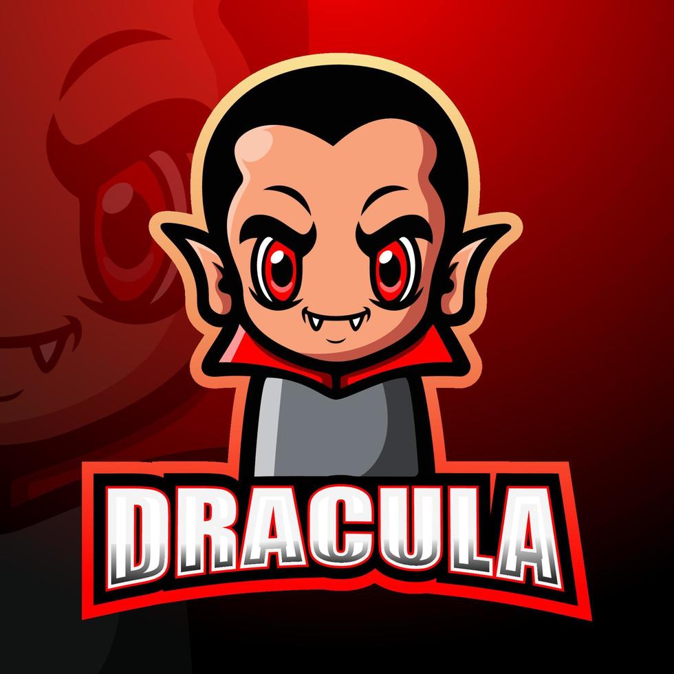 dracula mascotte esport logo design vettore