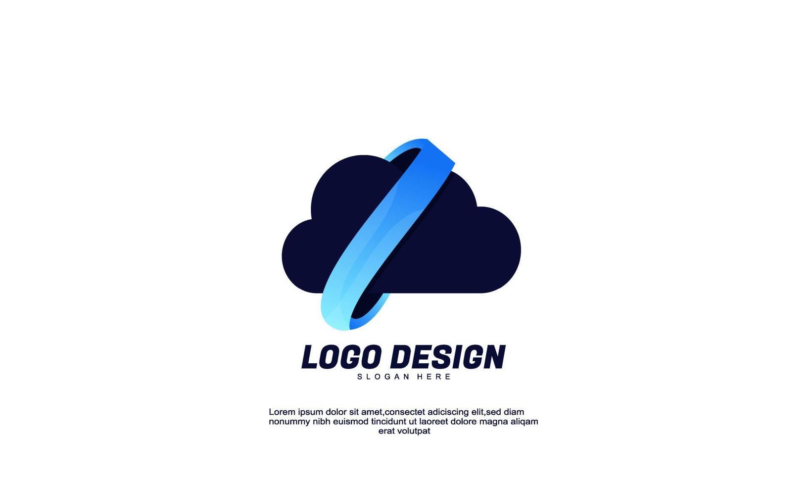 vettore d'archivio astratto creativo logo nuvola per affari o società modello di progettazione di colore sfumato