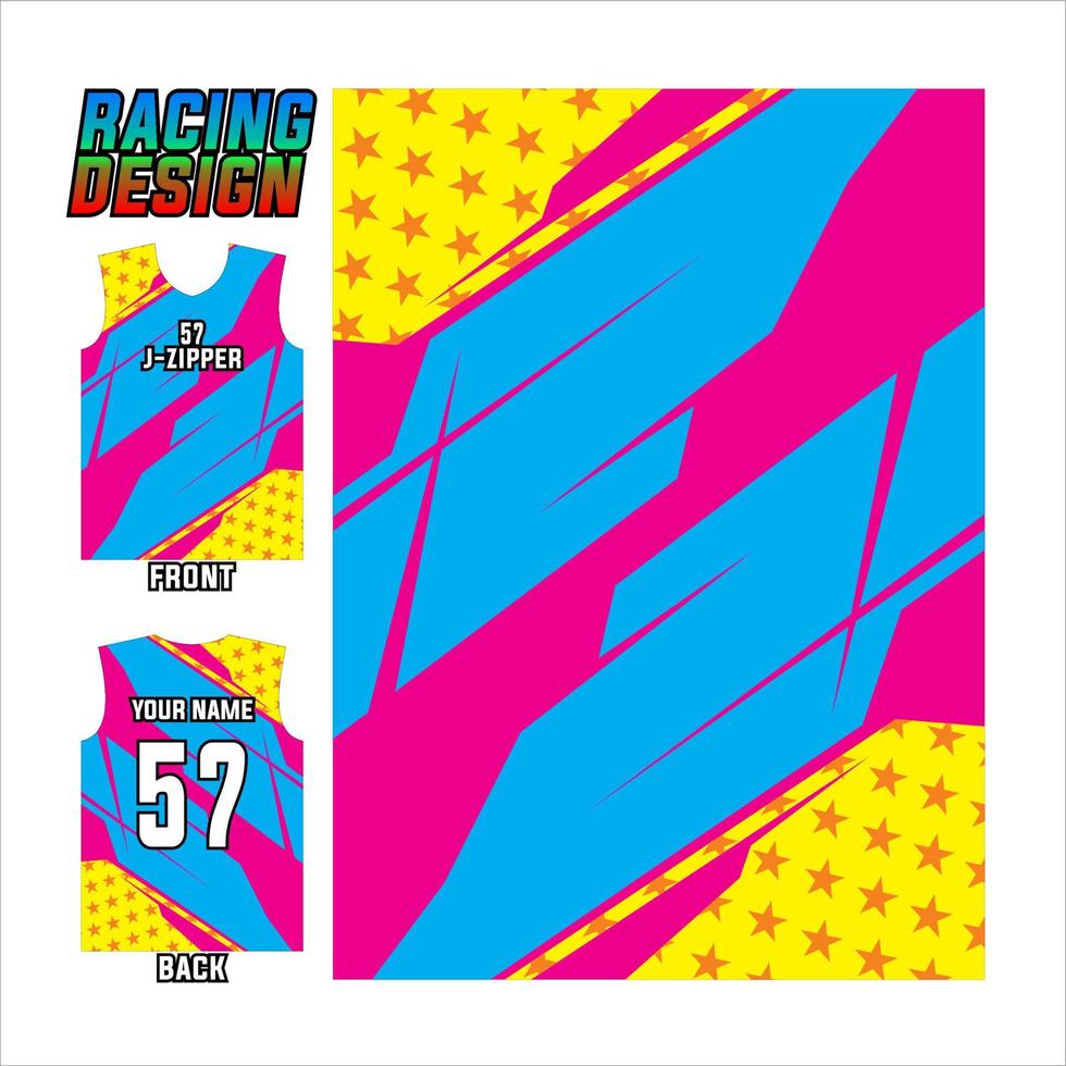 stampa jersey e illustrazione del design del modello sublime per lo sport da corsa vettore
