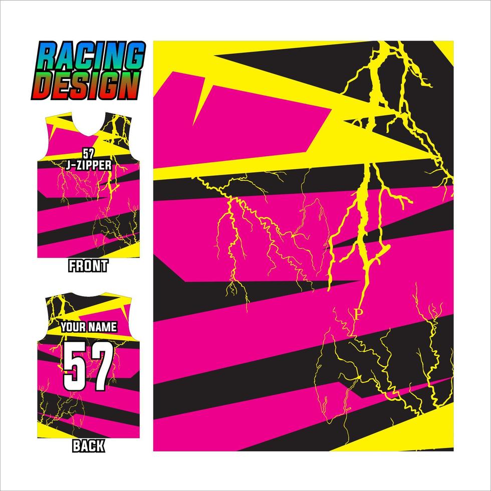 stampa jersey e illustrazione del design del modello sublime per lo sport da corsa vettore
