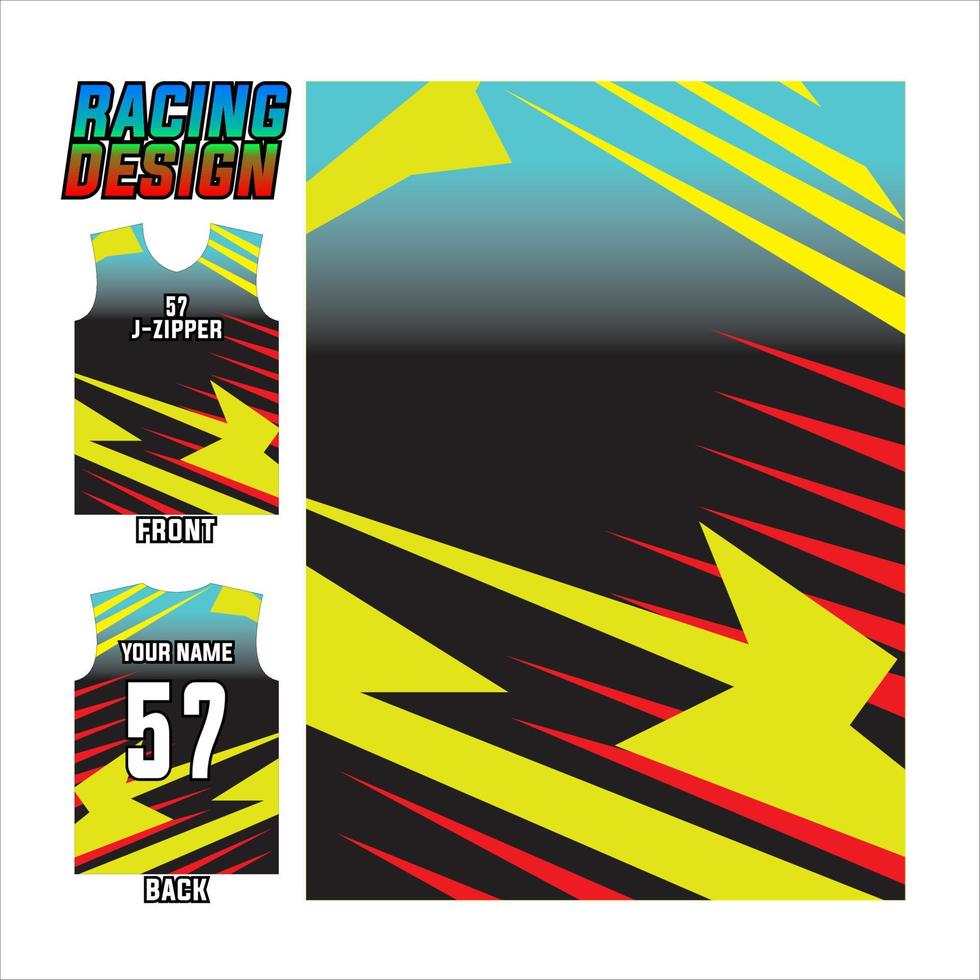 stampa jersey e design sublime per gli sport da corsa. illustrazione di design astratto colorato per la squadra sportiva vettore