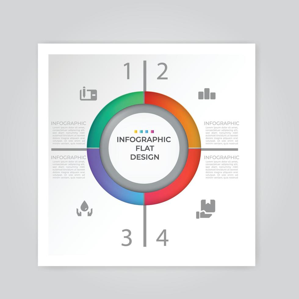 visualizzazione dei dati aziendali. diagramma di processo. elementi astratti di grafico, diagramma con passaggi, opzioni, parti o processi. modello di business vettoriale per la presentazione. concetto creativo per infografica.