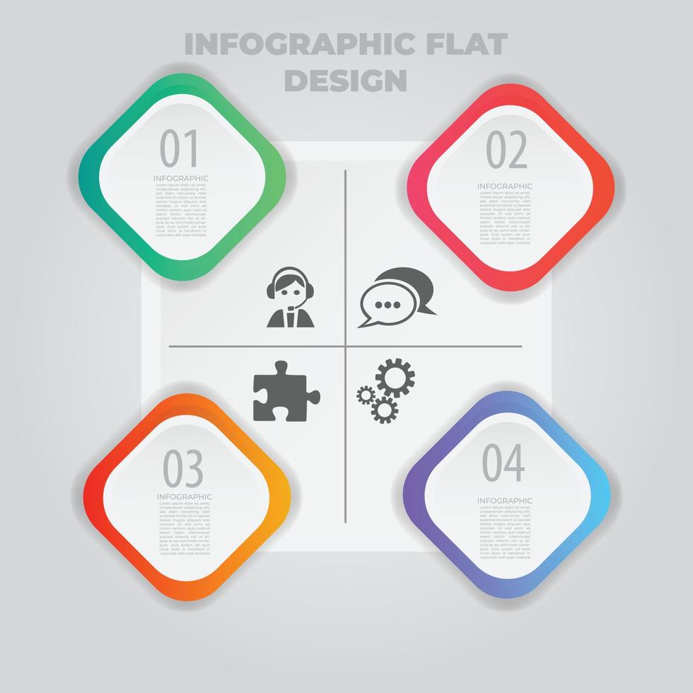 visualizzazione dei dati aziendali. diagramma di processo. elementi astratti di grafico, diagramma con passaggi, opzioni, parti o processi. modello di business vettoriale per la presentazione. concetto creativo per infografica.