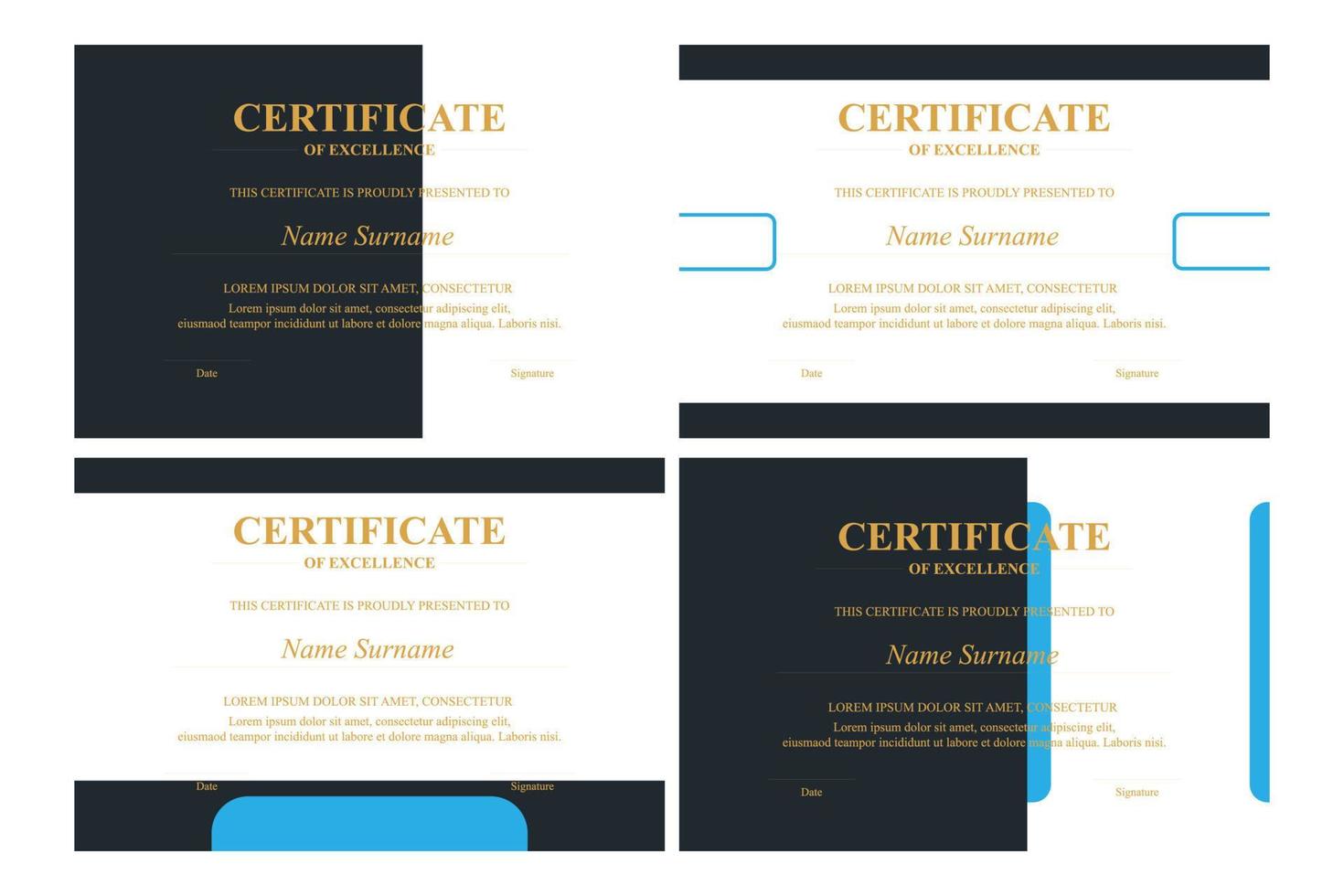 modello di certificato di apprezzamento creativo vettore