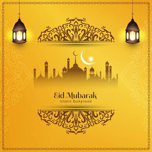 Astratto sfondo decorativo elegante Eid Mubarak vettore