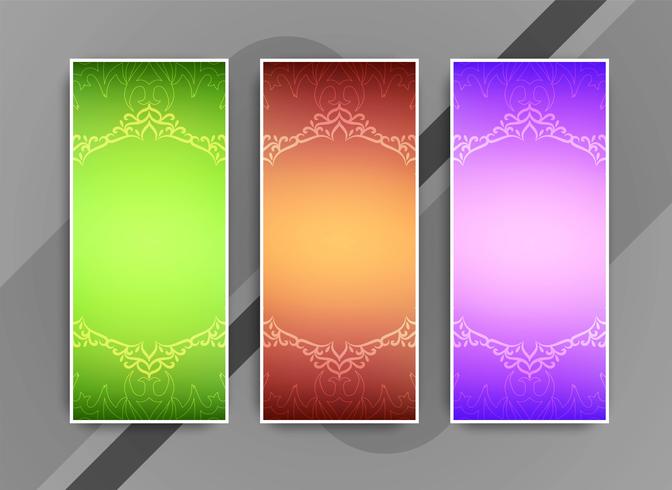 Set di banner elegante colorato astratto business vettore