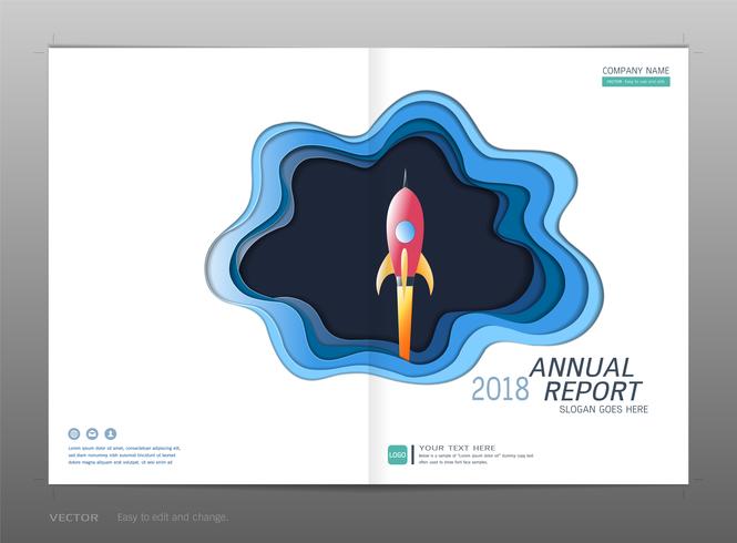 Coprire la relazione annuale di progettazione, la leadership e il concetto di avvio. vettore