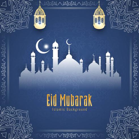 Fondo astratto di saluto di festival di Eid Mubarak vettore