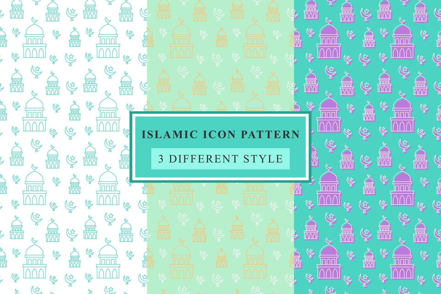 icone di linea sottile modello islamico su sfondo bianco design ramadan vettore