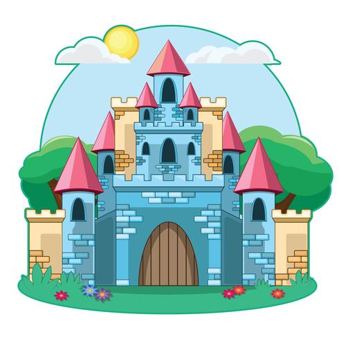 Illustrazione del castello di cartone animato vettore