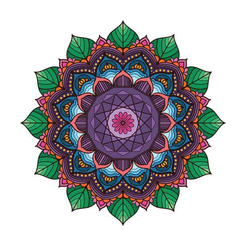 bel mandala colorato 3 vettore