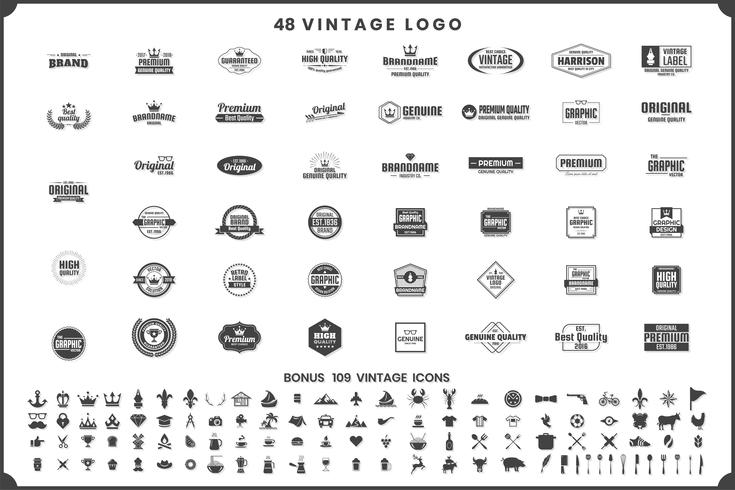Logo vettoriale retrò vintage per banner