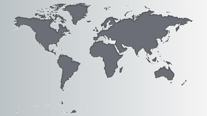 Mappa del mondo grigio vettore