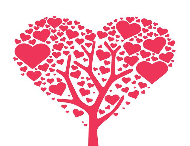 albero del cuore, vettore di simbolo dell&#39;albero di amore