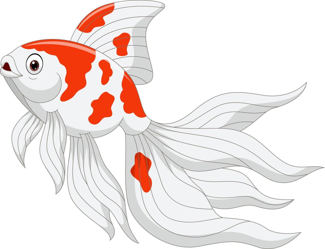 pesce rosso cartone animato su uno sfondo bianco vettore