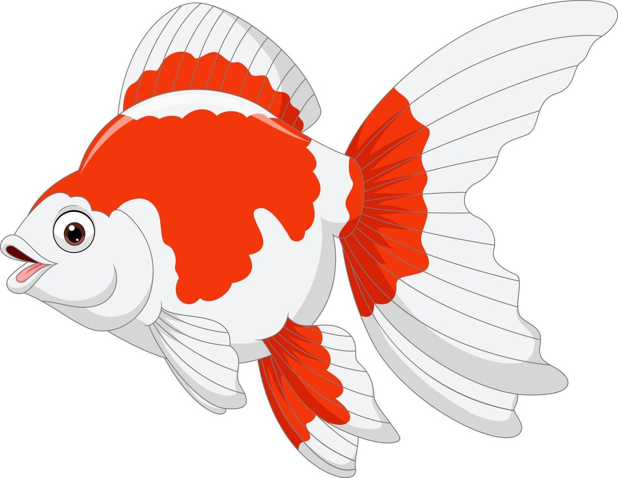 pesce rosso cartone animato su uno sfondo bianco vettore