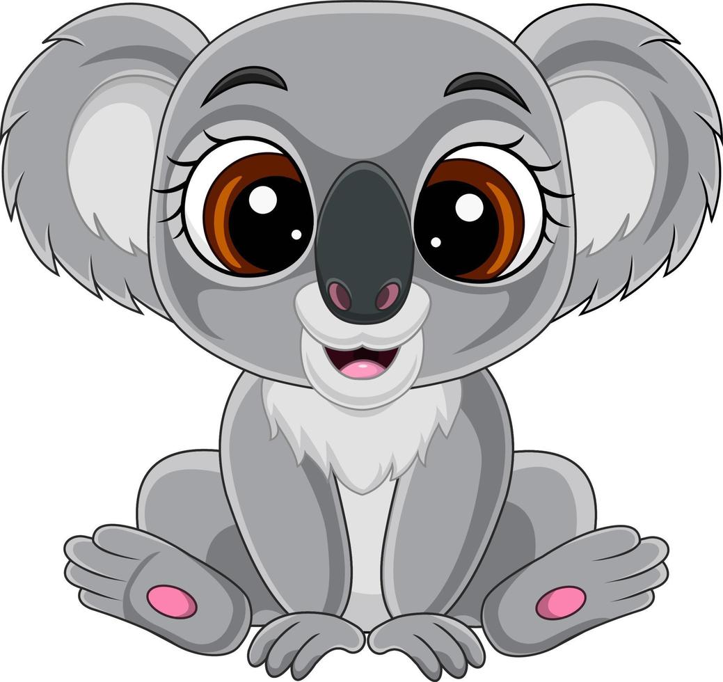 cartone animato carino bambino koala seduto vettore