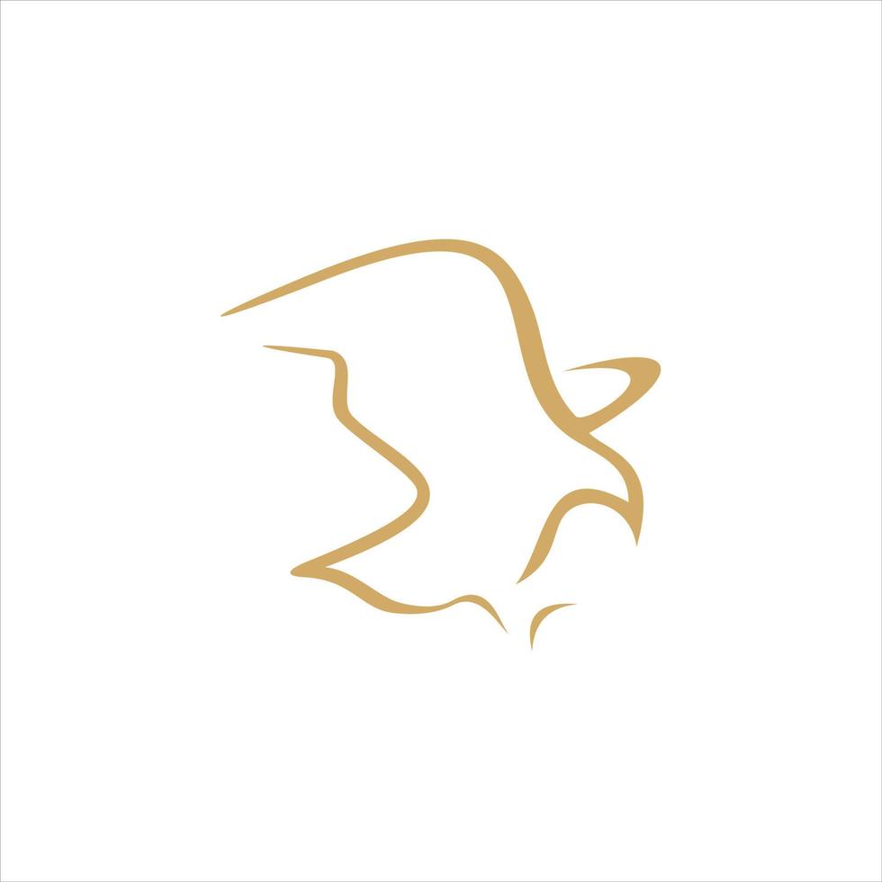 illustrazione dell'aquila d'oro in stile linea logo animale vettore