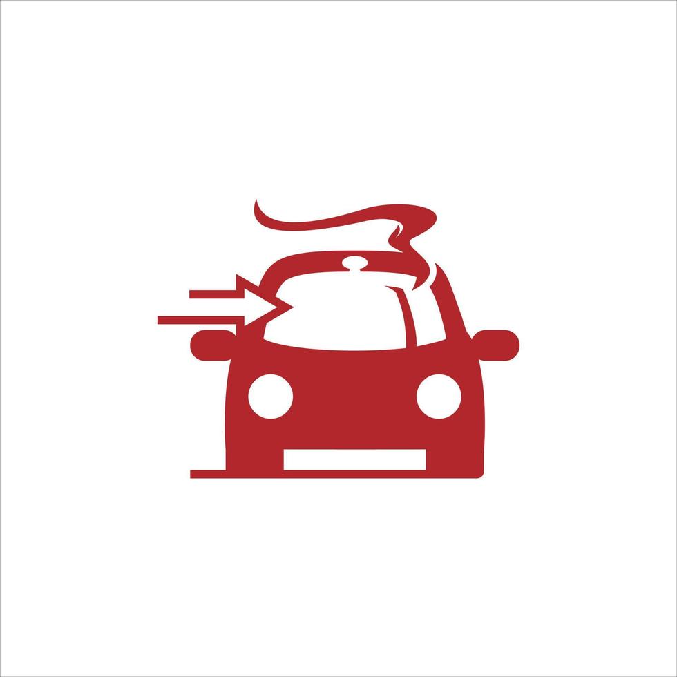logo aziendale consegna cibo divertente auto rossa vettore