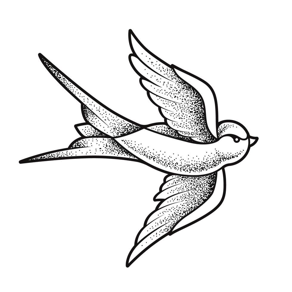 uccello della rondine del tatuaggio della vecchia scuola vettore