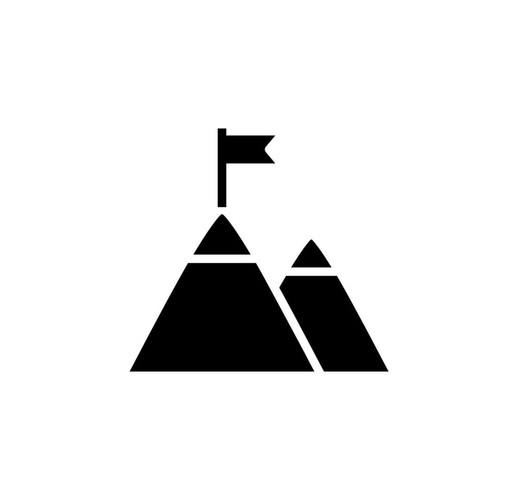 montagna, collina, monte, picco solido icona, vettore, illustrazione, modello logo. adatto a molti scopi. vettore