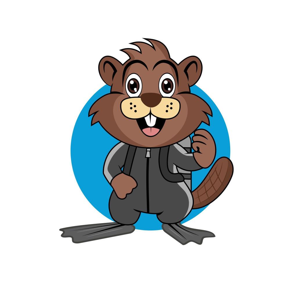 illustrazione di disegno del fumetto del castoro vettore