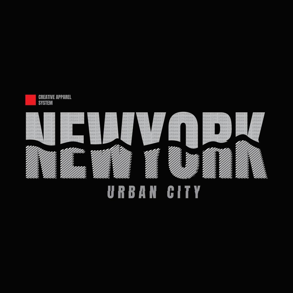 illustrazione vettoriale di grafica lettera. New York città urbana, perfetta per disegnare t-shirt, camicie, felpe con cappuccio ecc.