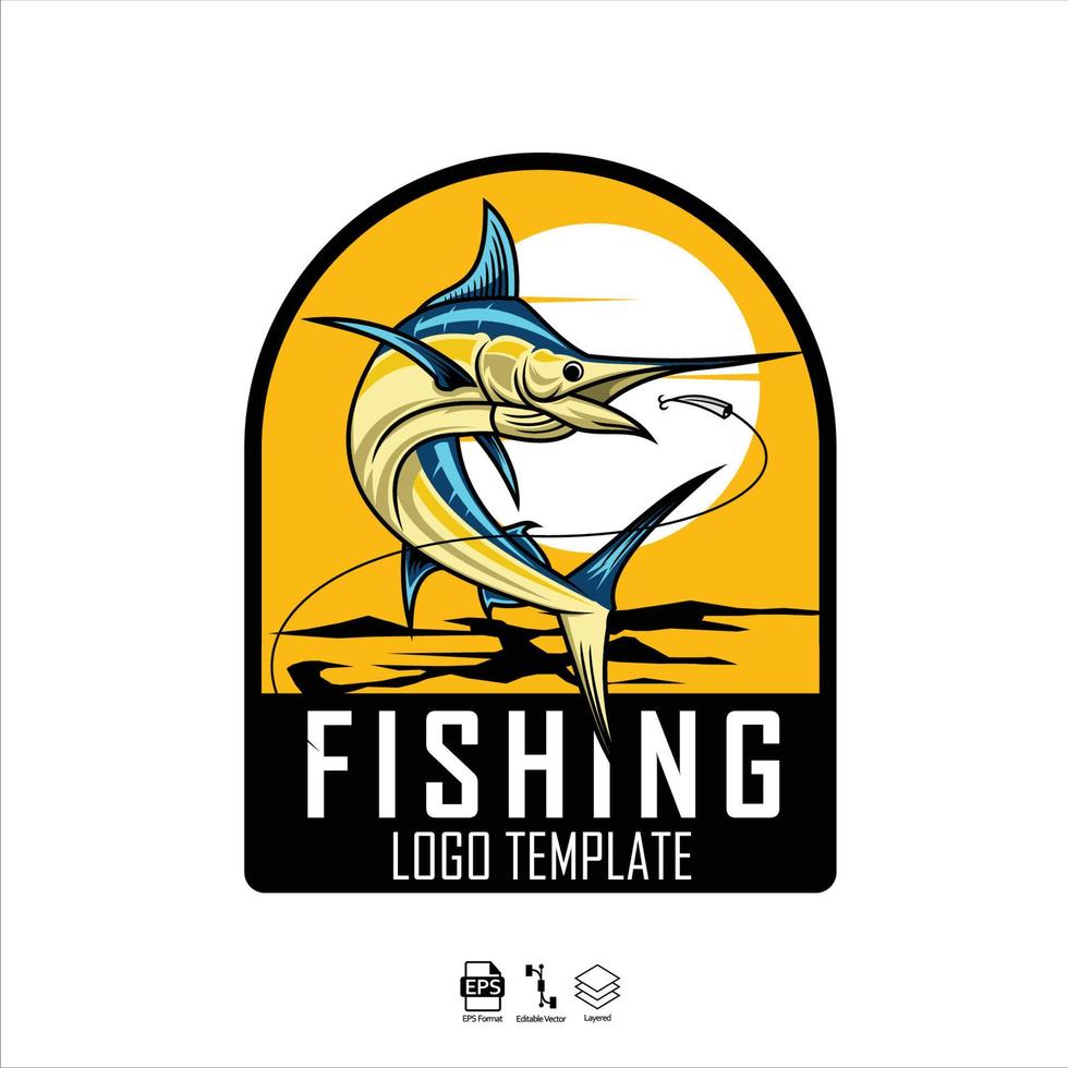 modello di logo di pesca, formato pronto eps 10.eps vettore