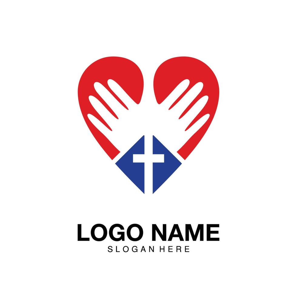 logo amore chiesa minimalista icona simbolo vettoriale design piatto